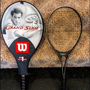 Tennis racquets and bag